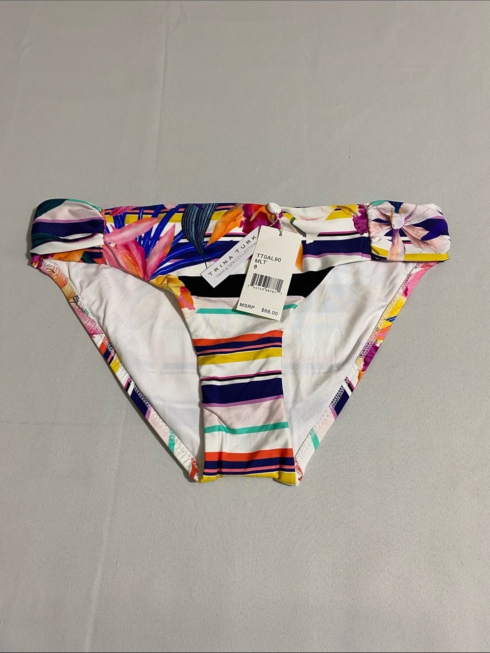 TRINA TURK Side Shirred Hipster Bikini Bottom Size 8